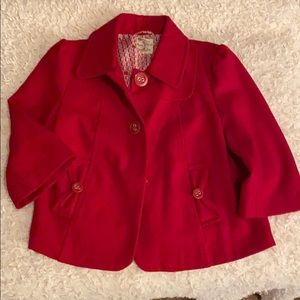 Mid-Length Flared Peacoat with Puff Sleeves